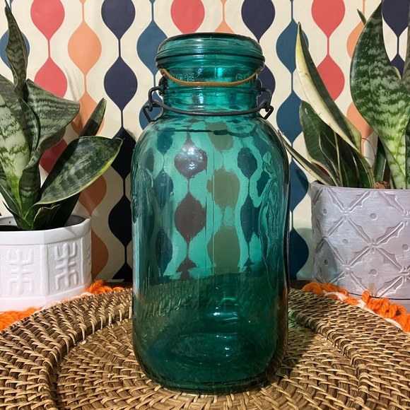 Vintage Blue Ball Ideal Bicentennial Reproduction Glass Jar/Canister - Picture 8 of 16